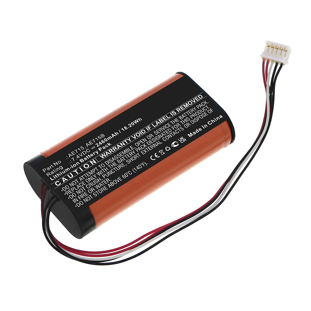 Synergy Digital Speaker Battery, Compatible with DELL AE715B Speaker Battery (Li-ion, 7.4V, 2460mAh)