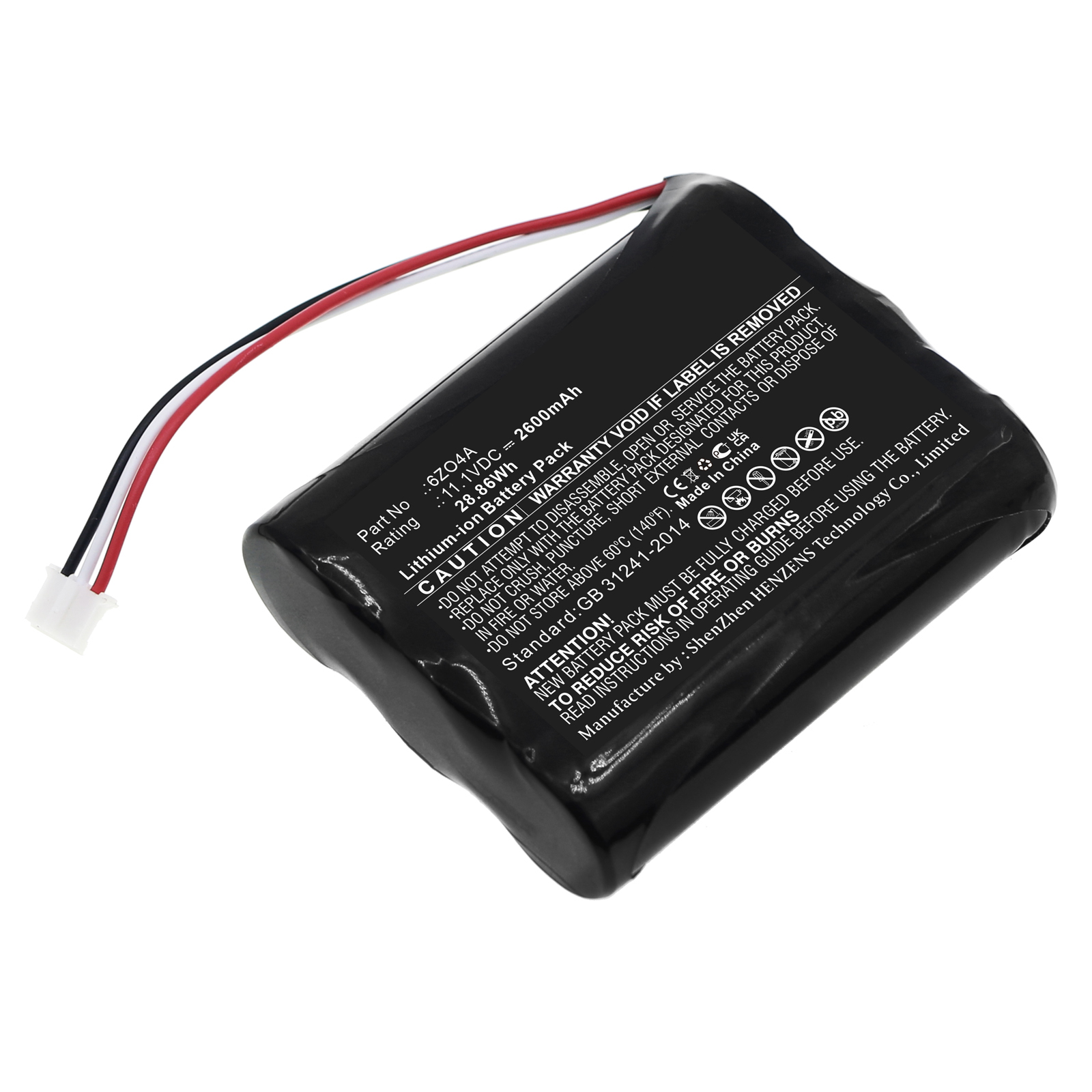 Synergy Digital Speaker Battery, Compatible with Sony 6ZO4A Speaker Battery (Li-ion, 11.1V, 2600mAh)