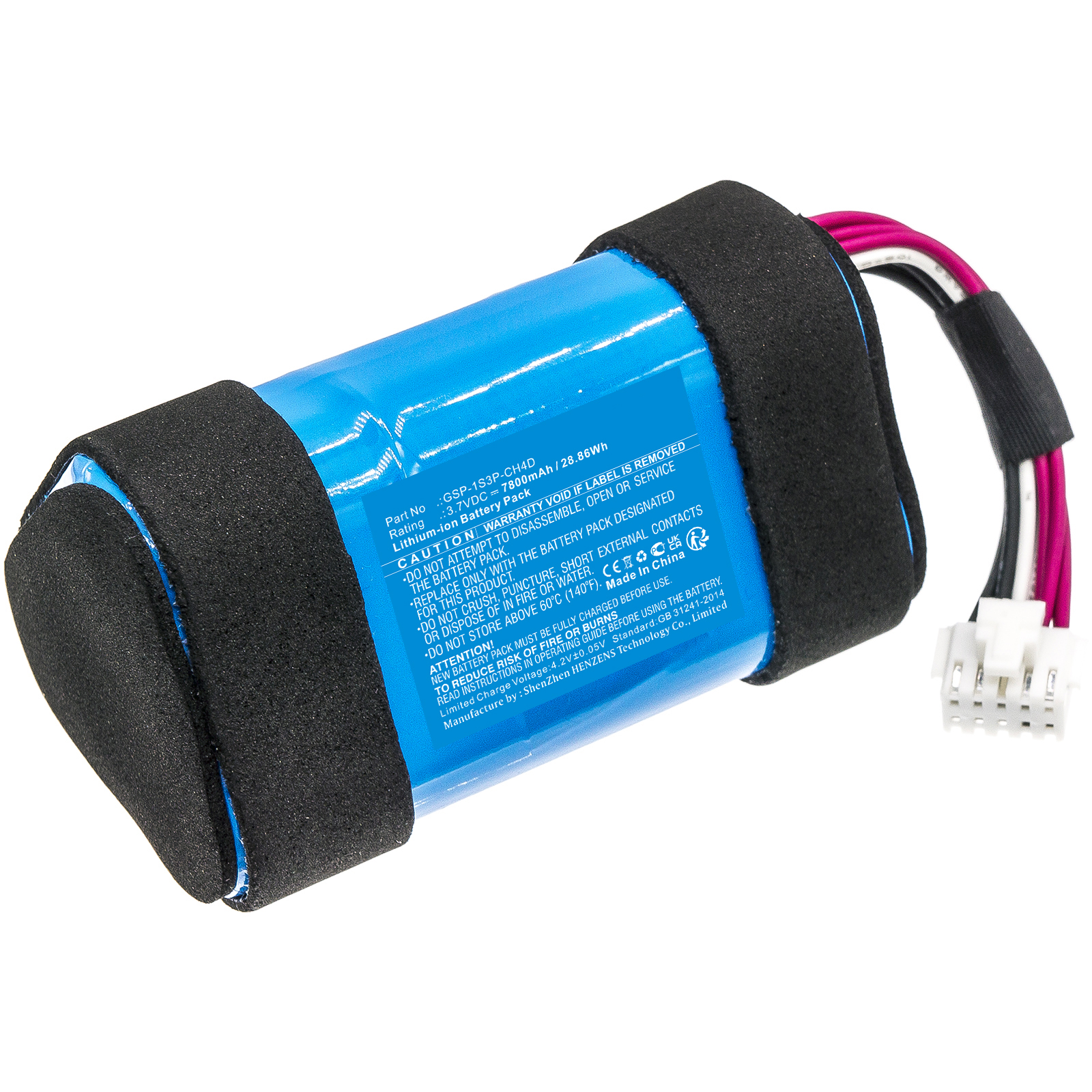 Synergy Digital Speaker Battery, Compatible with JBL GSP-1S3P-CH4D Speaker Battery (Li-Ion, 3.7V, 7800mAh)