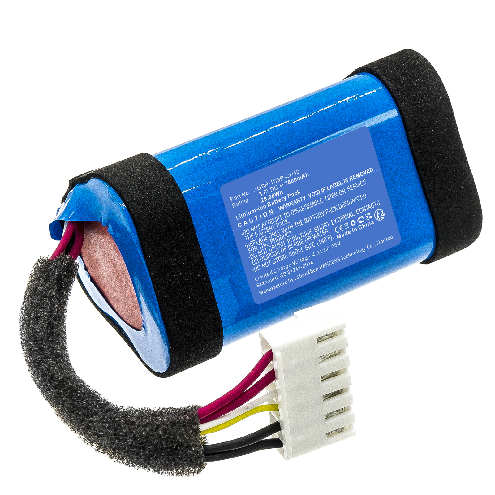 Synergy Digital Speaker Battery, Compatible with JBL GSP-1S3P-CH40 Speaker Battery (Li-ion, 3.6V, 7800mAh)
