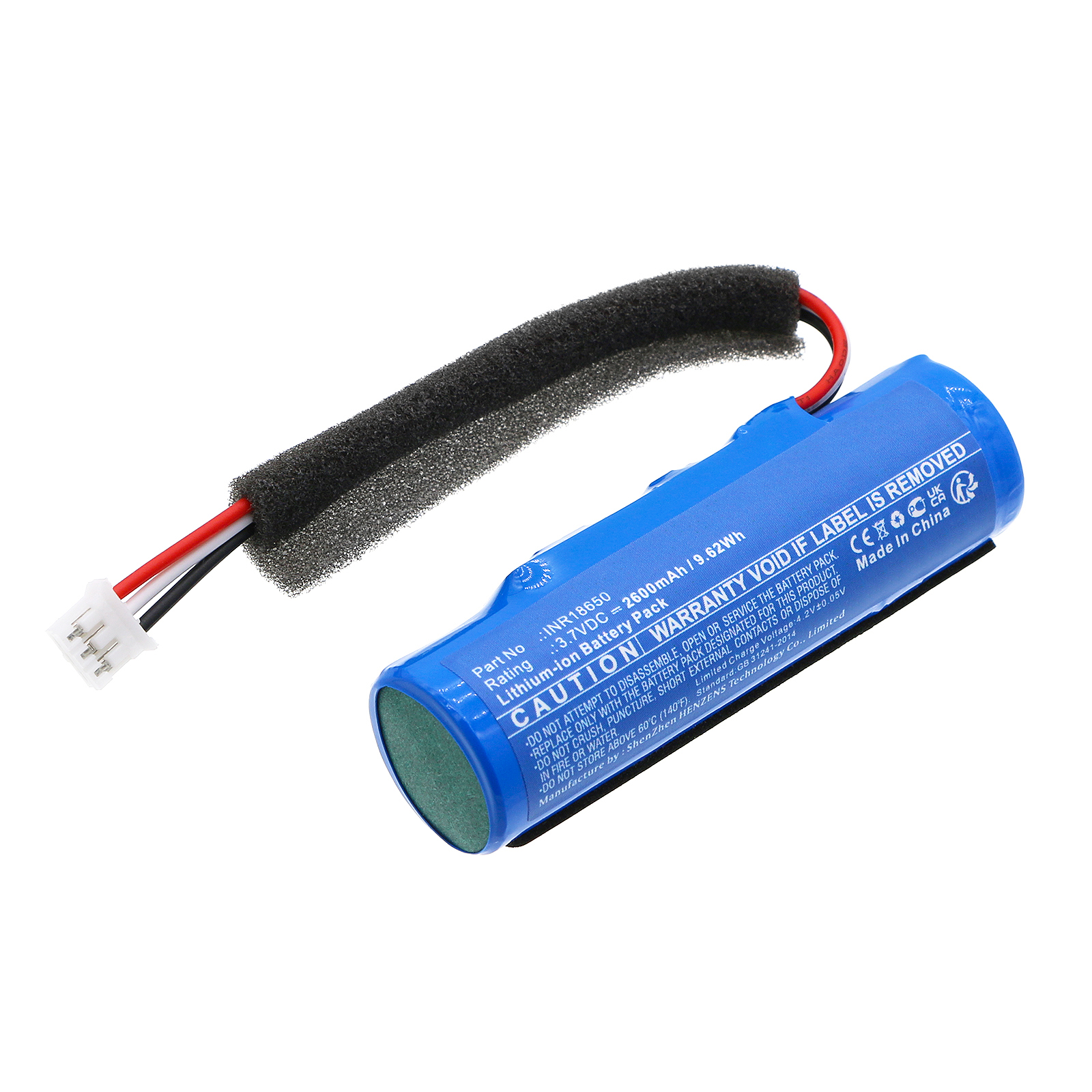 Synergy Digital Speaker Battery, Compatible with Skullcandy INR18650 Speaker Battery (Li-ion, 3.7V, 2600mAh)