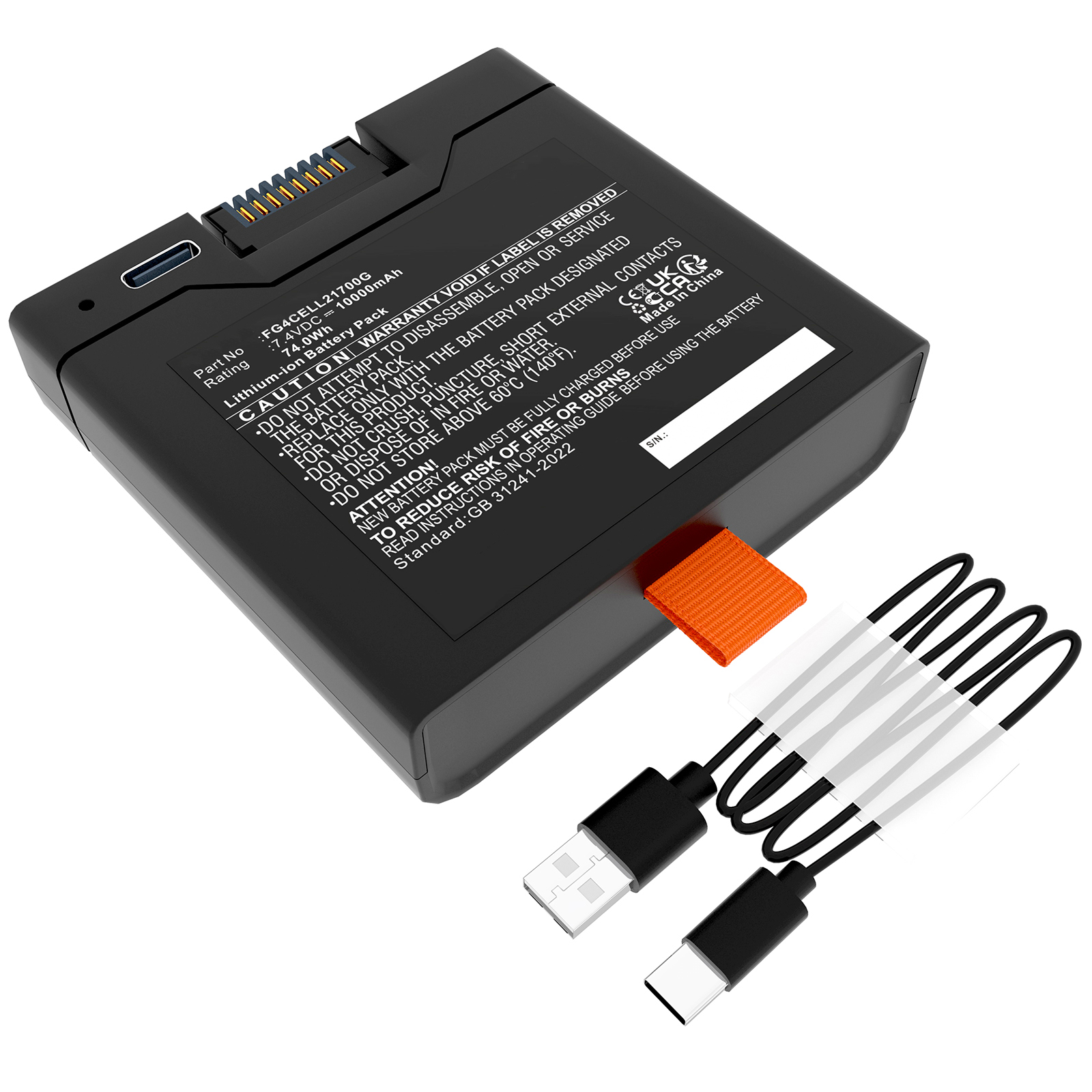 Synergy Digital Speaker Battery, Compatible with JBL FG4CELL21700G Speaker Battery (Li-ion, 7.4V, 10000mAh)
