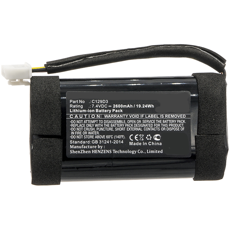 Synergy Digital Speaker Battery, Compatiable with Bang & Olufsen C129D3 Speaker Battery (7.4V, Li-ion, 2600mAh)
