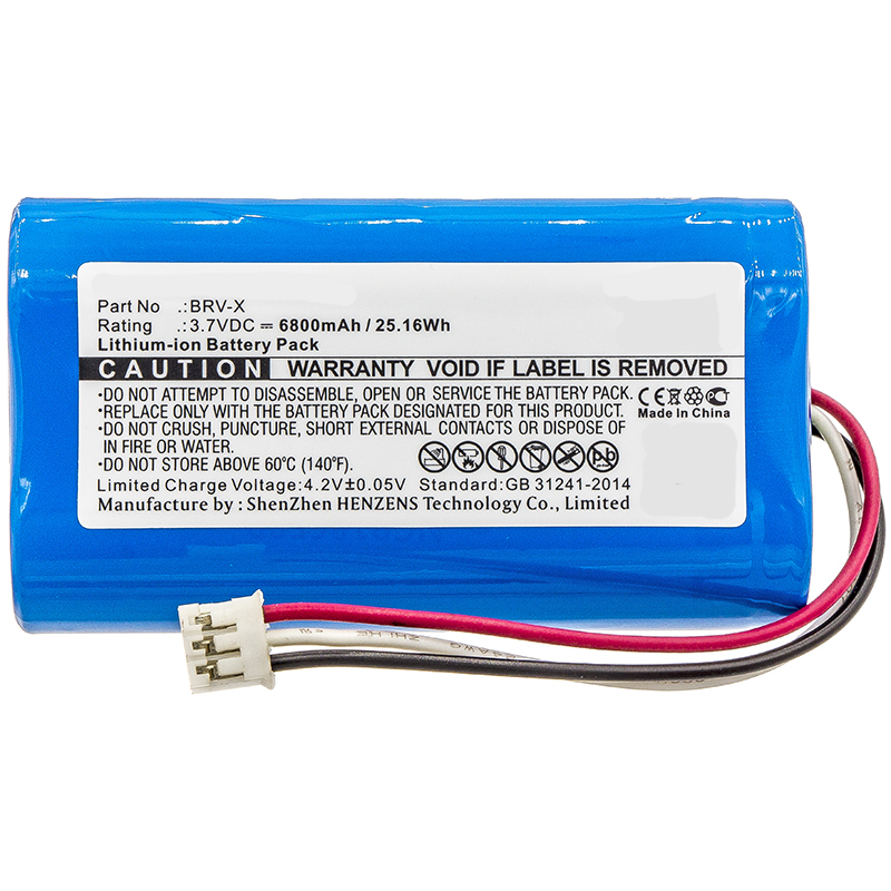 Synergy Digital Speaker Battery, Compatiable with Braven BRV-X Speaker Battery (3.7V, Li-ion, 6800mAh)