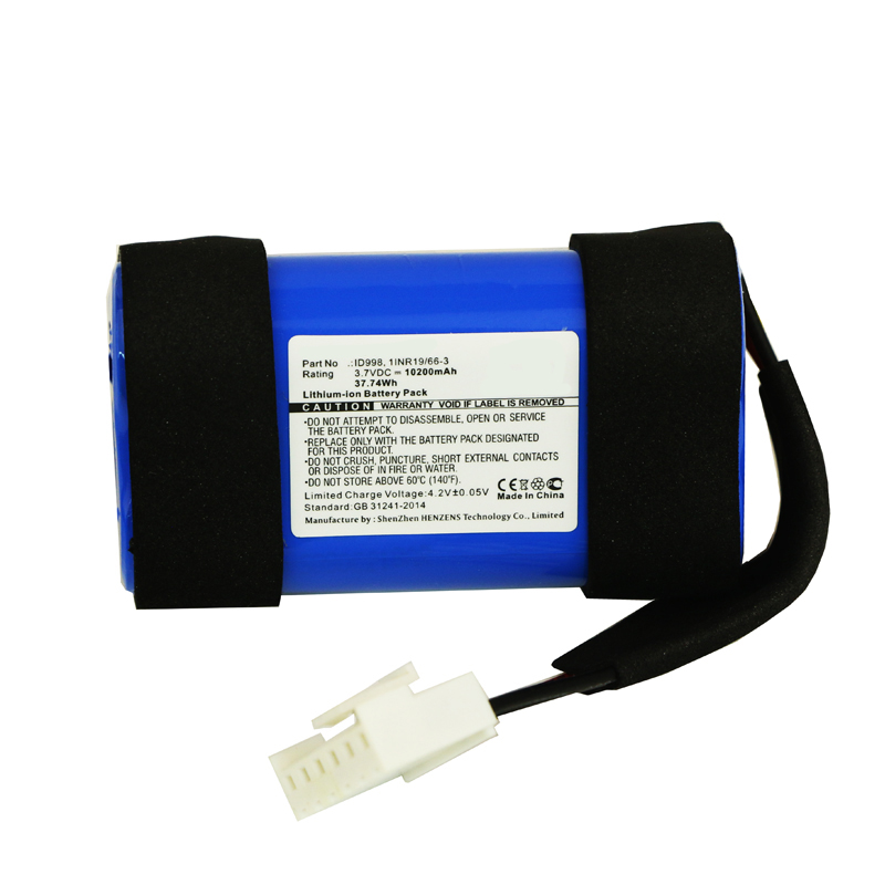 Synergy Digital Speaker Battery, Compatiable with JBL 1INR19/66-3, ID998, SUN-INTE-118 Speaker Battery (3.7V, Li-ion, 10200mAh)