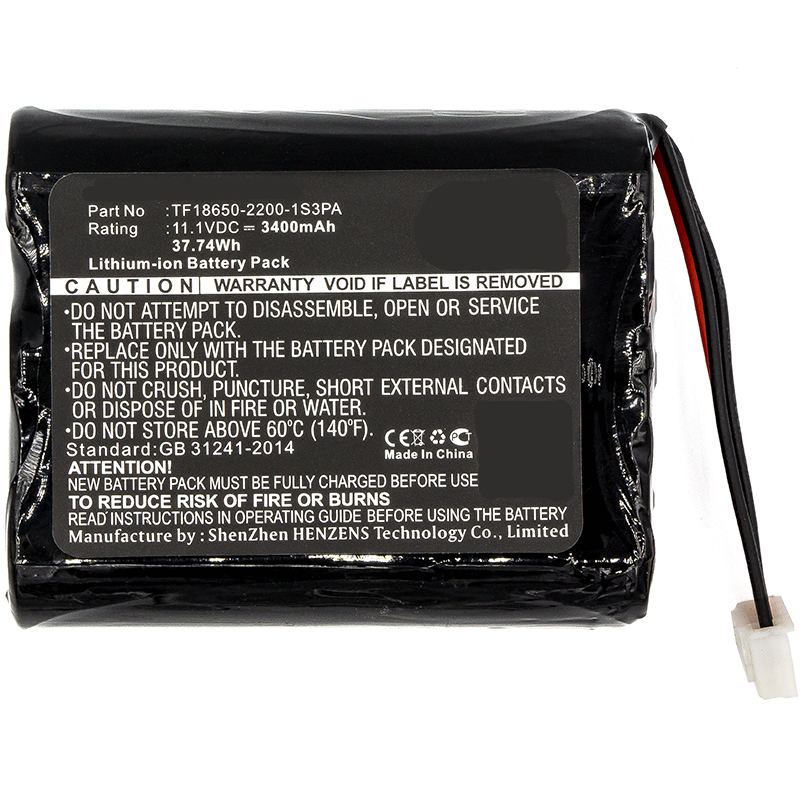 Synergy Digital Speaker Battery, Compatiable with Marshall TF18650-2200-1S3PA Speaker Battery (11.1V, Li-ion, 3400mAh)
