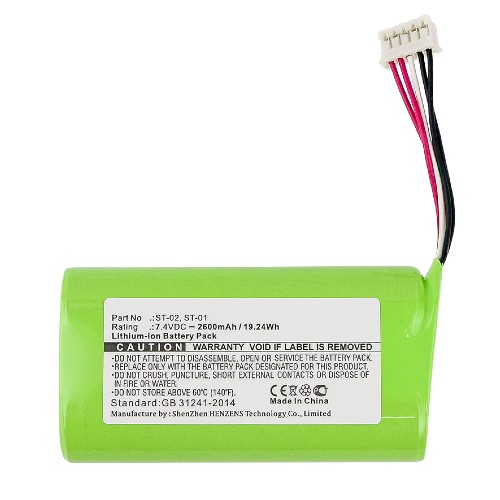 Synergy Digital Speaker Battery, Compatiable with Sony ST-01 Speaker Battery (7.4V, Li-ion, 2600mAh)