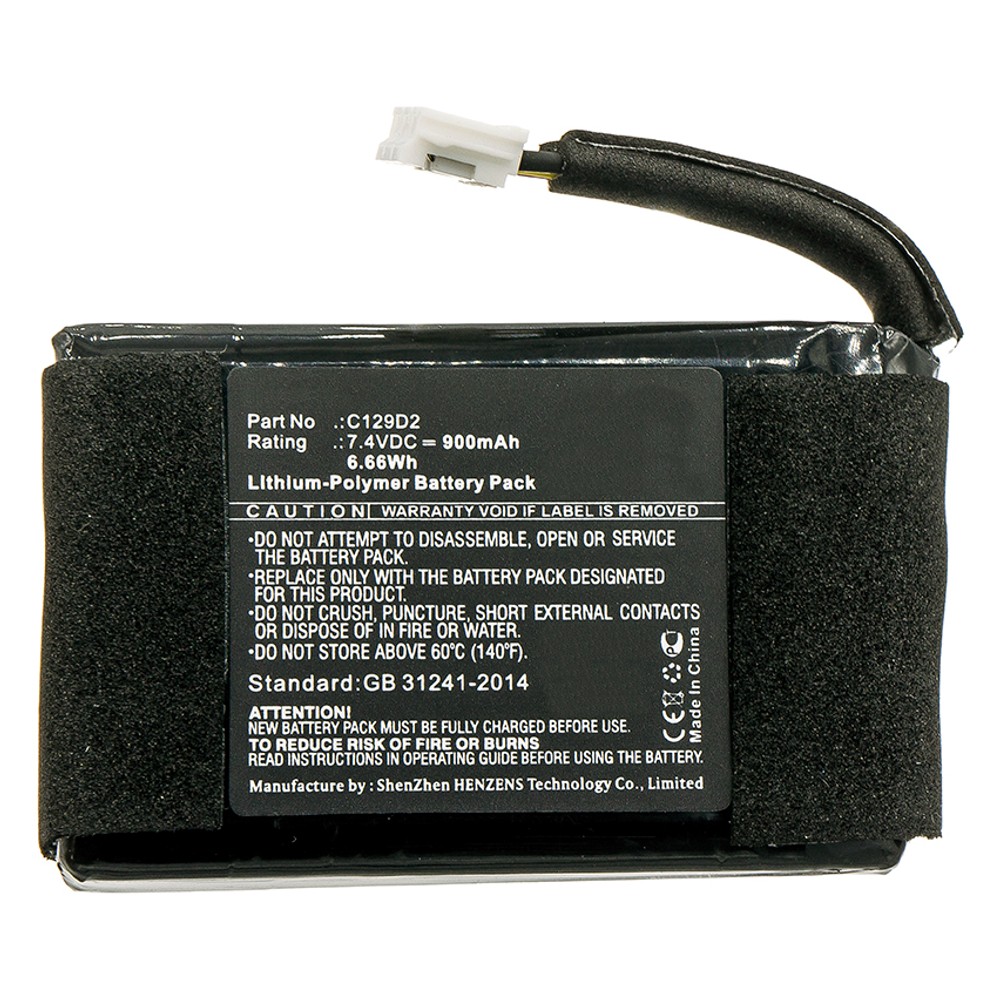 Synergy Digital Speaker Battery, Compatible with Bang & Olufsen C129D2 Speaker Battery (Li-Pol, 7.4V, 900mAh)
