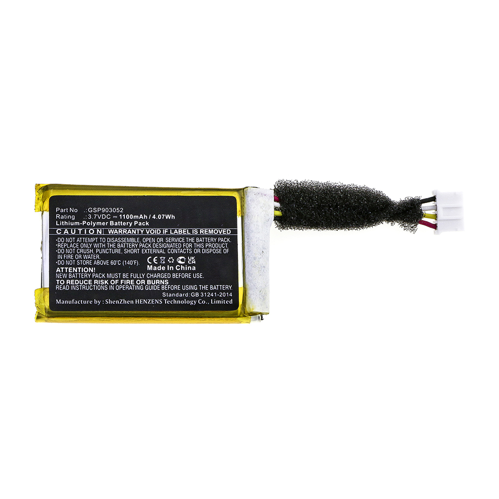 Synergy Digital Speaker Battery, Compatible with JBL GSP903052 Speaker Battery (Li-Pol, 3.7V, 1100mAh)