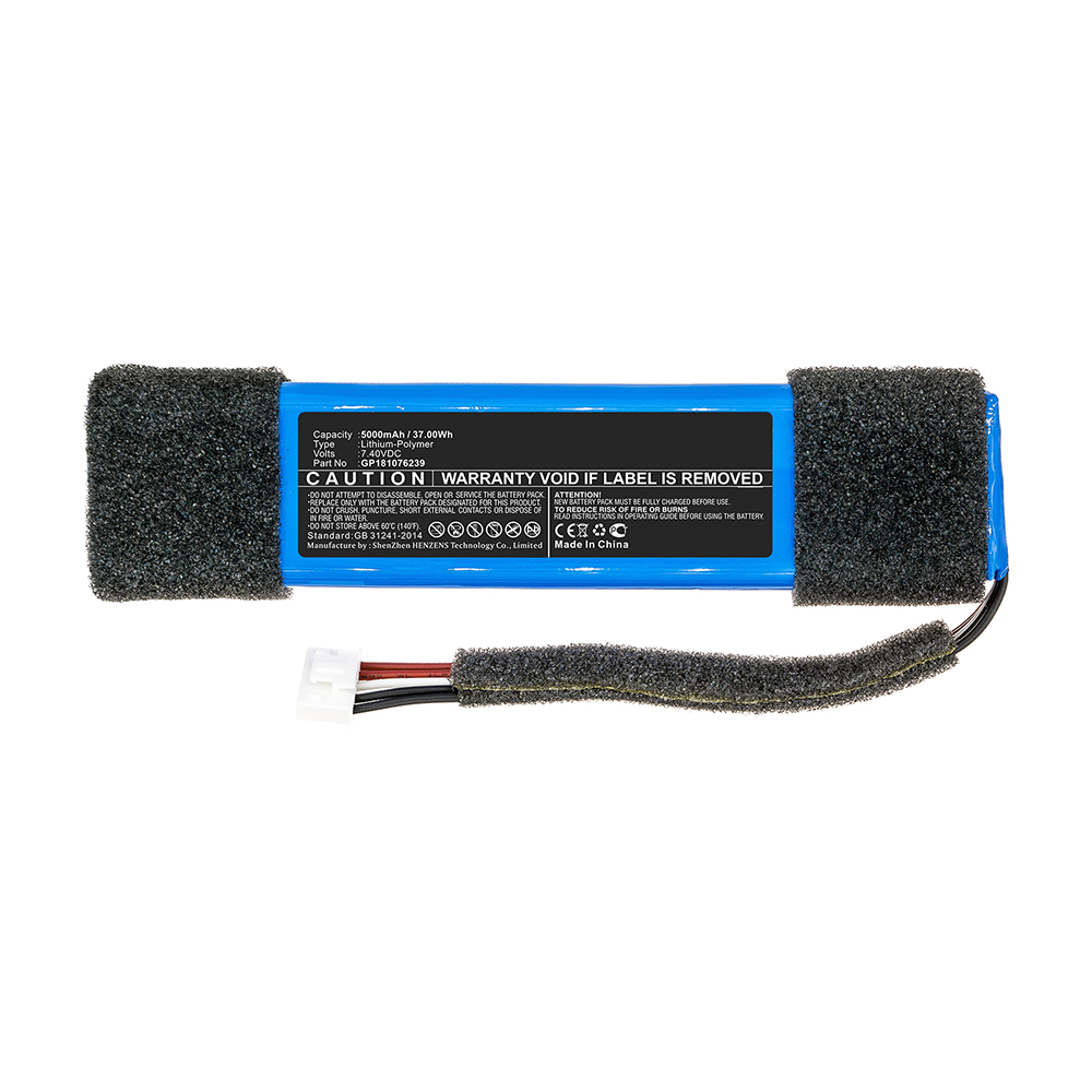 Synergy Digital Speaker Battery, Compatible with JBL GSP0931134 02 Speaker Battery (Li-Pol, 7.4V, 5000mAh)