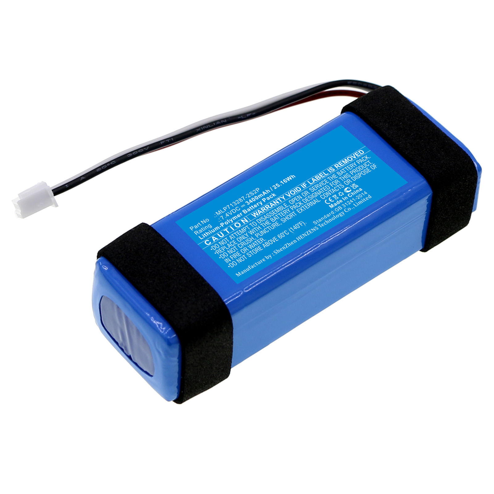 Synergy Digital Speaker Battery, Compatible with Harman/Kardon MLP713287-2S2P Speaker Battery (Li-Pol, 7.4V, 3400mAh)