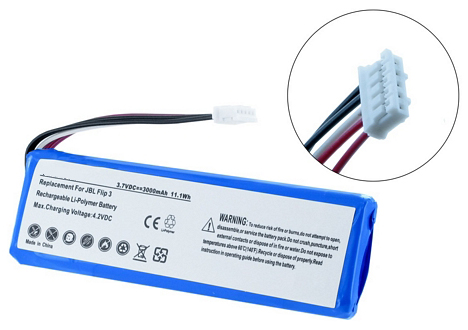 JBL Flip 3 Battery Replacement - (Li-Pol, 3.7V, 3000mAh) Ultra High Capacity Battery