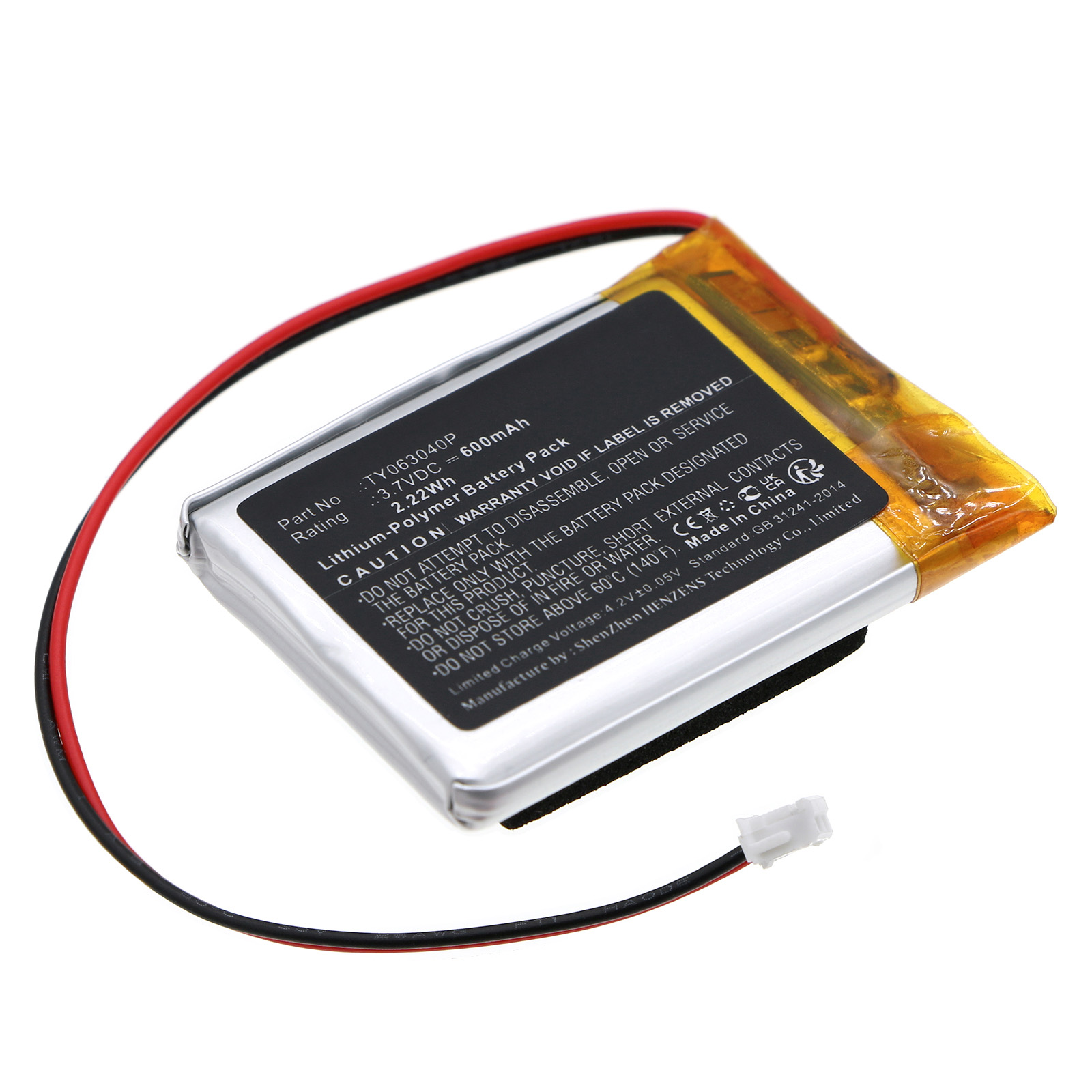 Synergy Digital Speaker Battery, Compatible with Blaupunkt TY063040P Speaker Battery (Li-Pol, 3.7V, 600mAh)