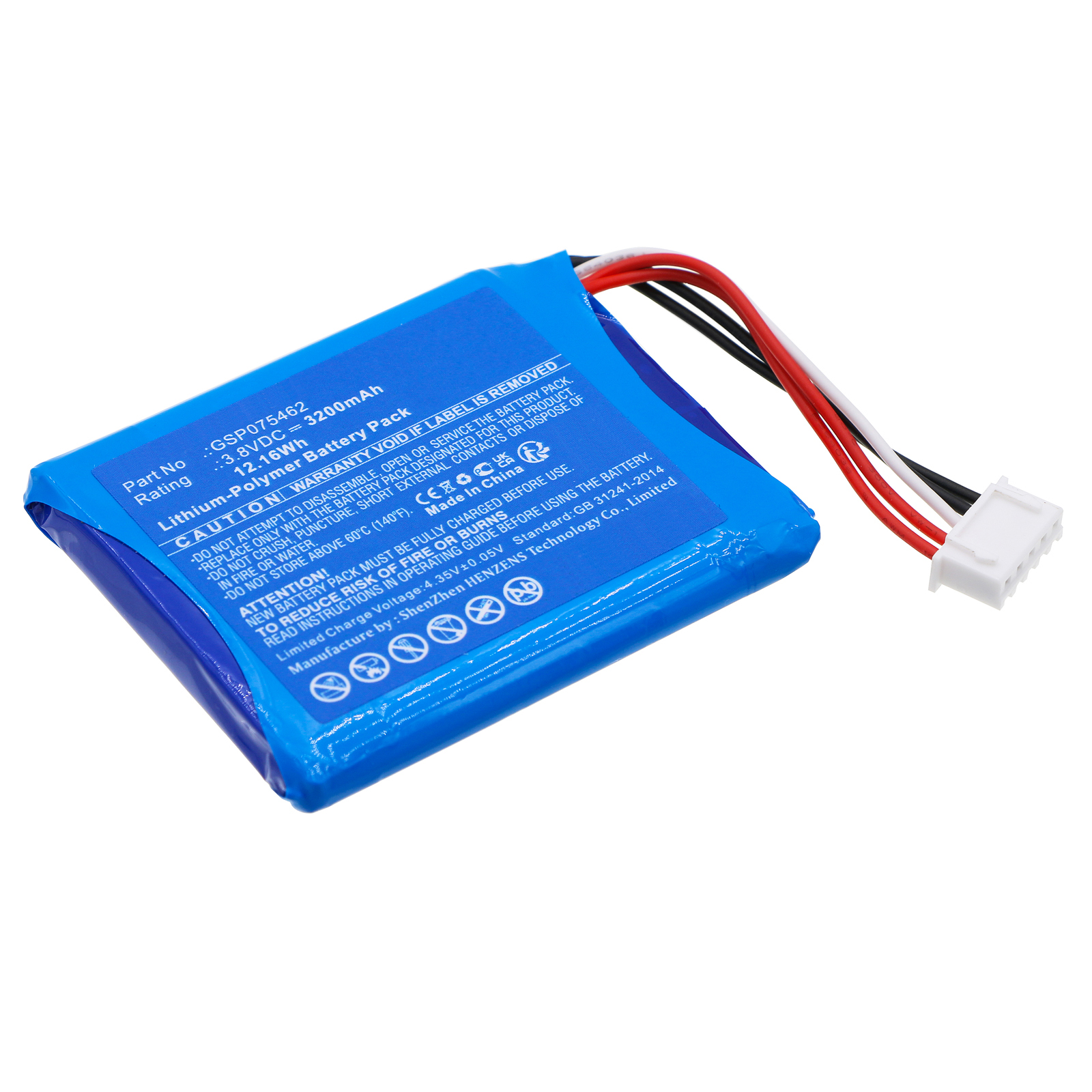 Synergy Digital Speaker Battery, Compatible with Harman/Kardon GSP075462 Speaker Battery (Li-Pol, 3.8V, 3200mAh)