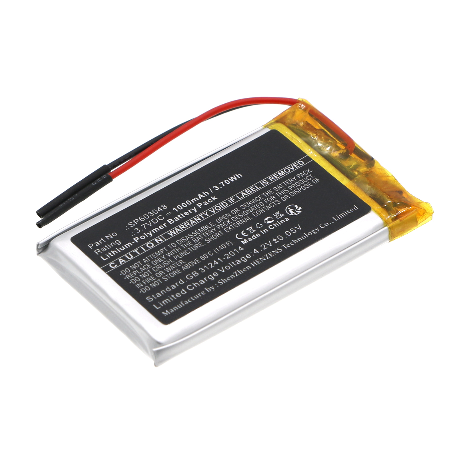 Synergy Digital Speaker Battery, Compatible with JBL SP603048 Speaker Battery (Li-Pol, 3.7V, 1000mAh)