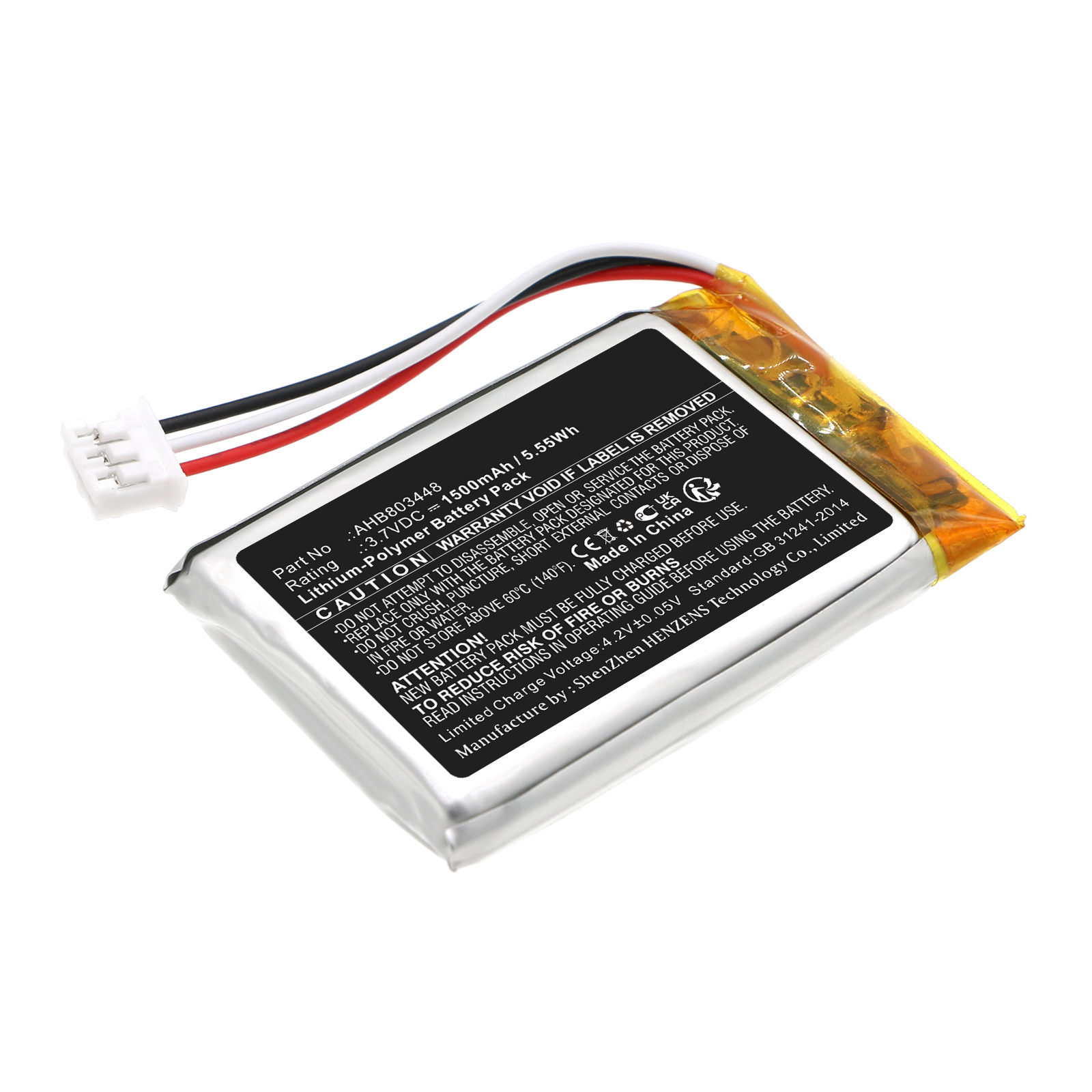 Synergy Digital Speaker Battery, Compatible with JBL AHB803448 Speaker Battery (Li-Pol, 3.7V, 1500mAh)