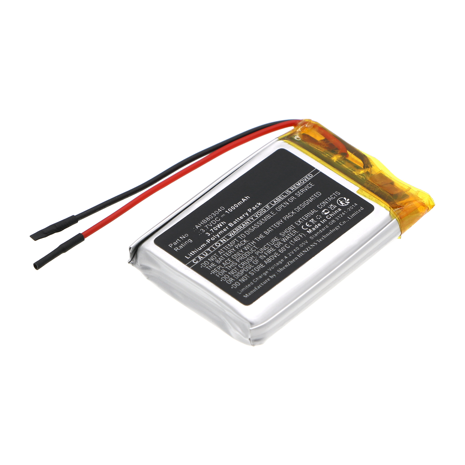 Synergy Digital Speaker Battery, Compatible with Monster AHB803040 Speaker Battery (Li-Pol, 3.7V, 1000mAh)