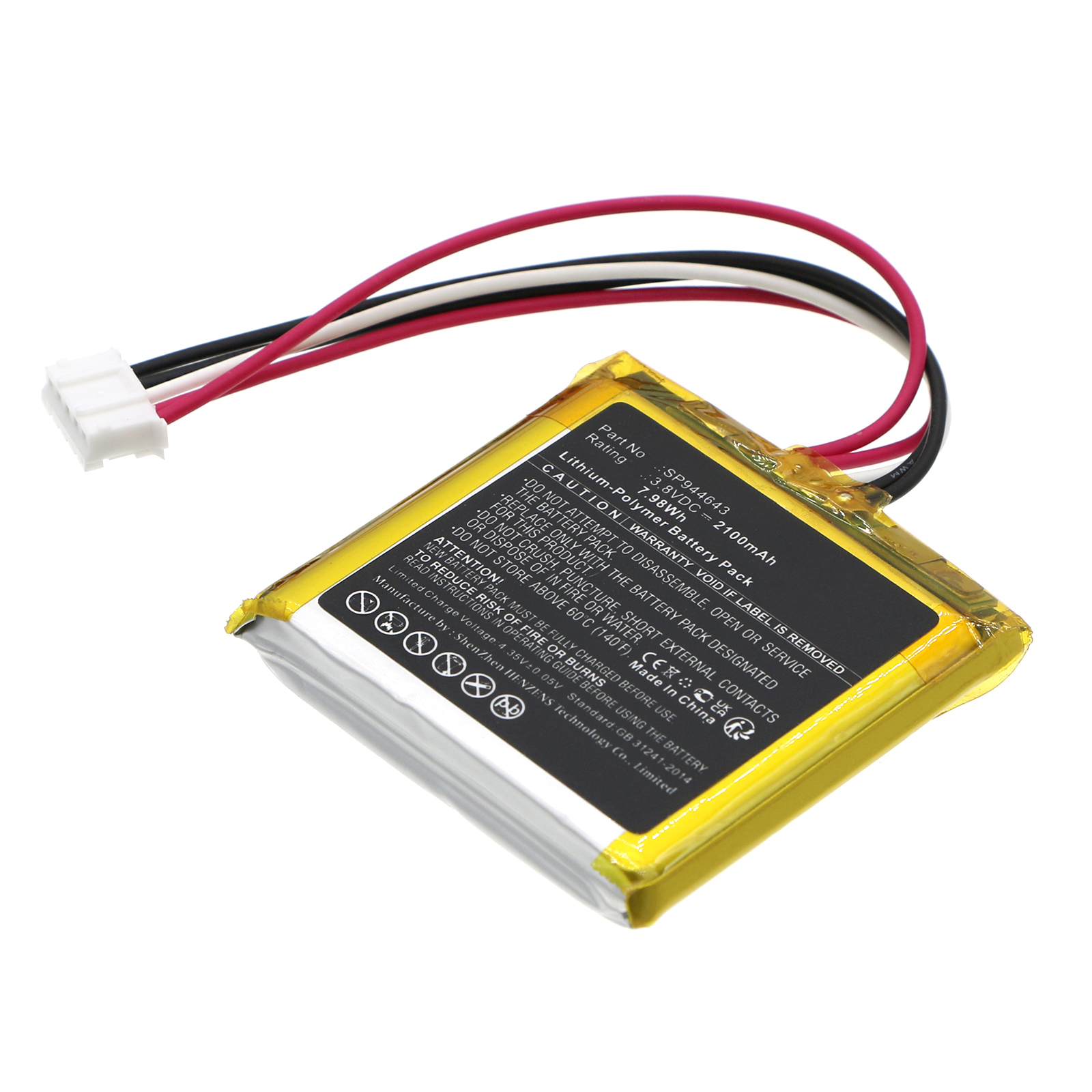 Synergy Digital Speaker Battery, Compatible with Logitech SP944643 Speaker Battery (Li-Pol, 3.8V, 2100mAh)