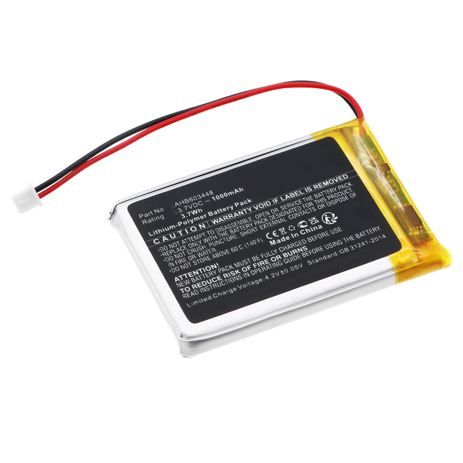 Synergy Digital Speaker Battery, Compatible with Divoom AHB603448 Speaker Battery (Li-Pol, 3.7V, 1000mAh)