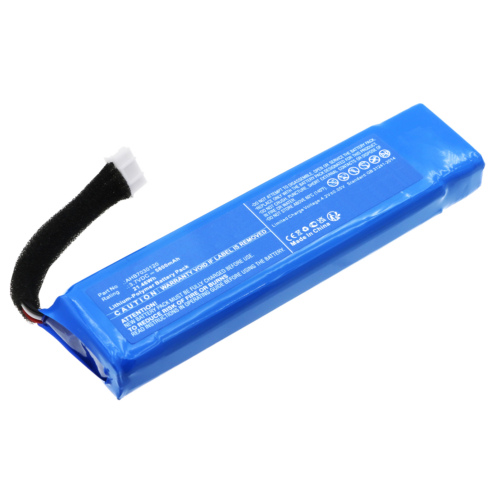 Synergy Digital Speaker Battery, Compatible with Philips AHB7030120 Speaker Battery (Li-Pol, 3.7V, 5800mAh)