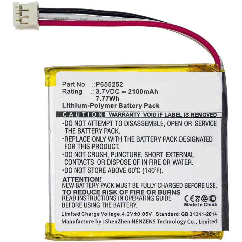 Synergy Digital Speaker Battery, Compatible with Harman/Kardon P655252 Speaker Battery (3.7V, Li-Pol, 2100mAh)