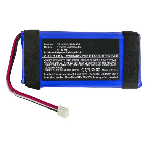 Synergy Digital Speaker Battery, Compatiable with Harman/Kardon CP-HK07, P954374 Speaker Battery (3.7V, Li-Pol, 3000mAh)
