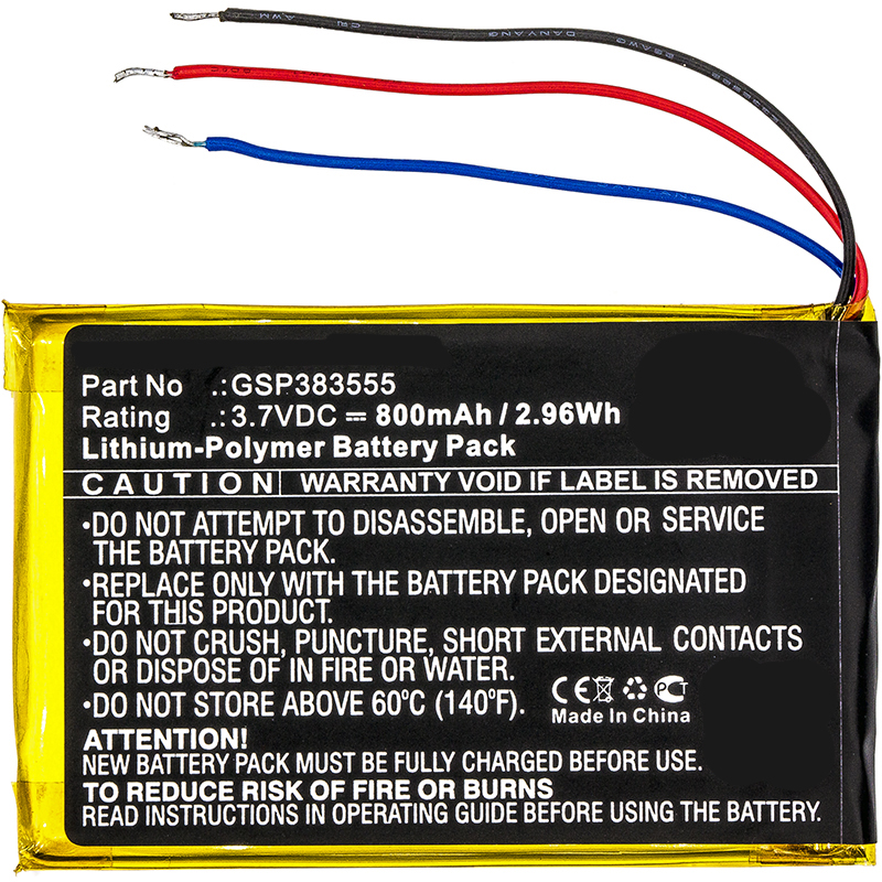 Synergy Digital Speaker Battery, Compatiable with JBL GSP383555 Speaker Battery (3.7V, Li-Pol, 800mAh)