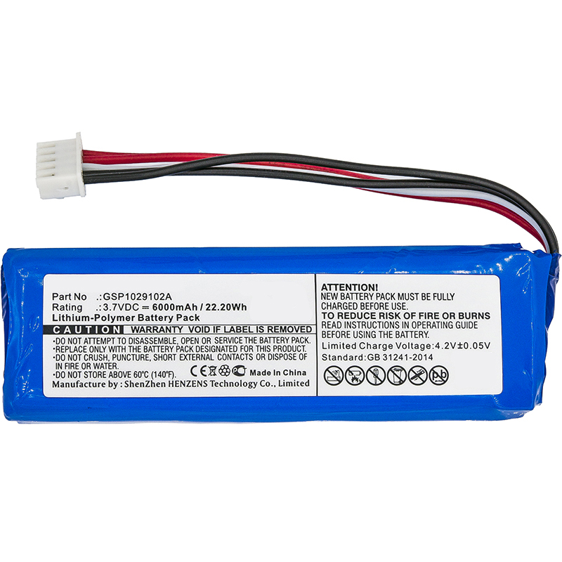 Synergy Digital Speaker Battery, Compatiable with JBL GSP1029102A Charge 3 Speaker Battery (3.7V, Li-Pol, 6000mAh)