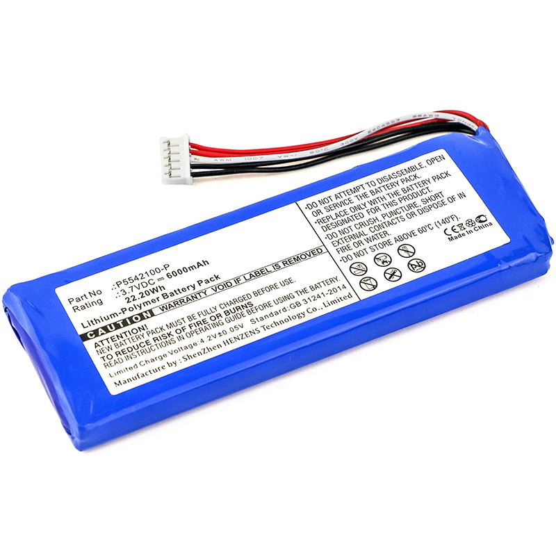 Synergy Digital Speaker Battery, Compatiable with JBL P5542100-P Speaker Battery (3.7V, Li-Pol, 6000mAh)