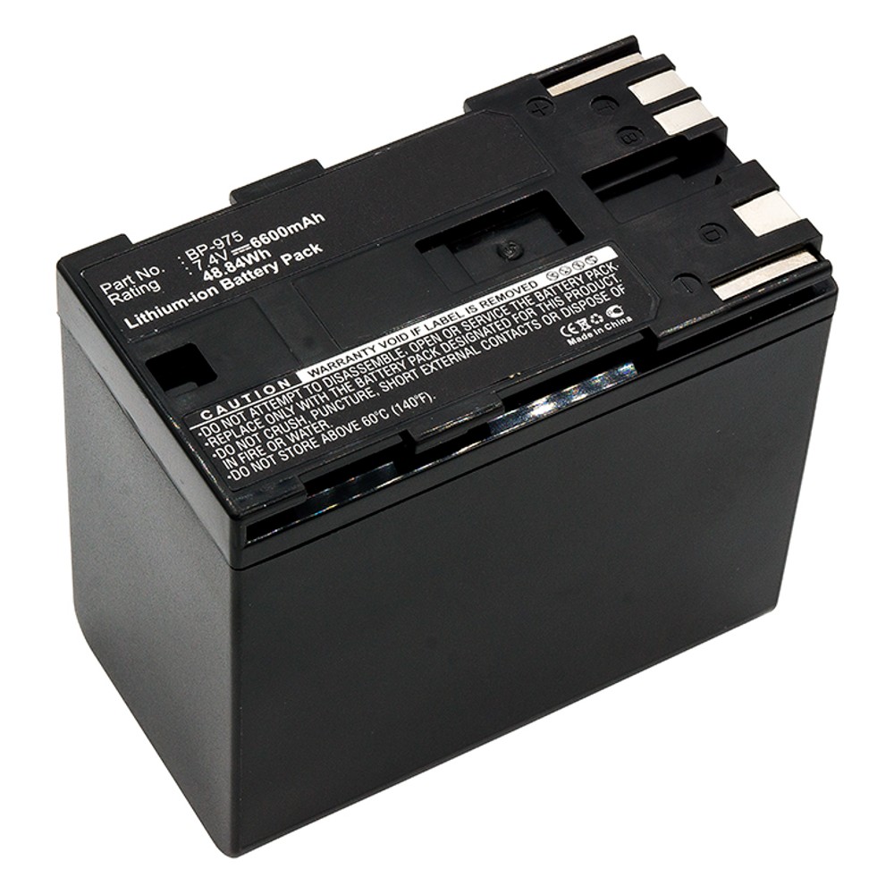 Synergy Digital Digital Camera Battery, Compatible with Canon BP-975 Digital Camera Battery (Li-ion, 7.4V, 6600mAh)