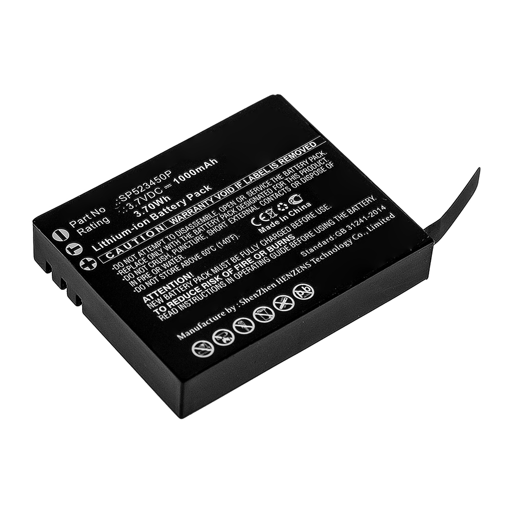Synergy Digital Digital Camera Battery, Compatible with Supremo SP523450P Digital Camera Battery (Li-ion, 3.7V, 1000mAh)