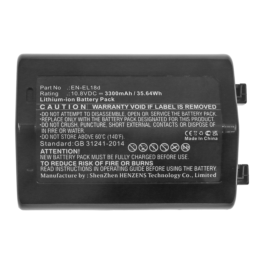Synergy Digital Digital Camera Battery, Compatible with NIKON EN-EL18d Digital Camera Battery (Li-ion, 10.8V, 3300mAh)