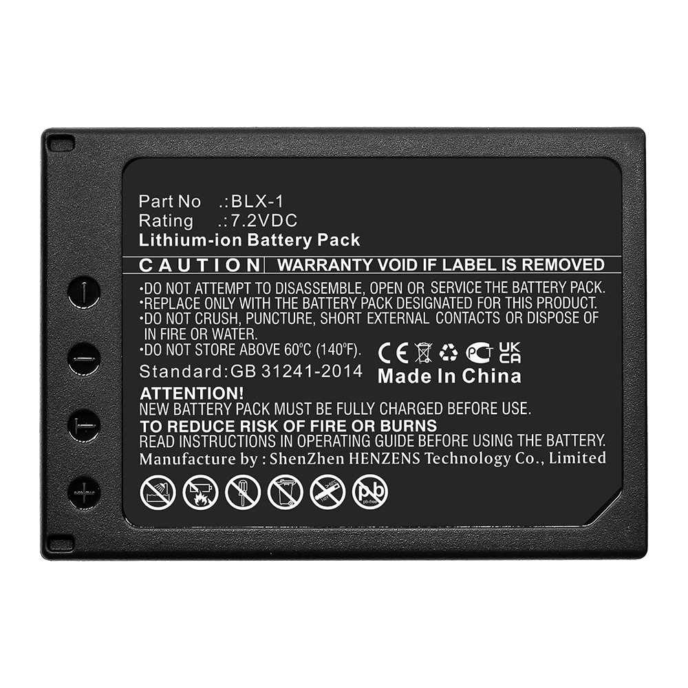 Synergy Digital Digital Camera Battery, Compatible with Olympus BLX-1 Digital Camera Battery (Li-ion, 7.2V, 2400mAh)