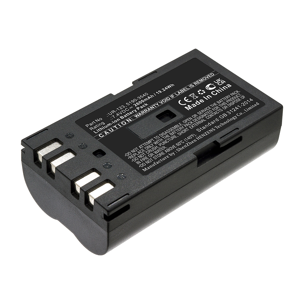 Synergy Digital Thermal Camera Battery, Compatible with Keysight UR-123 Thermal Camera Battery (Li-ion, 7.4V, 2600mAh)