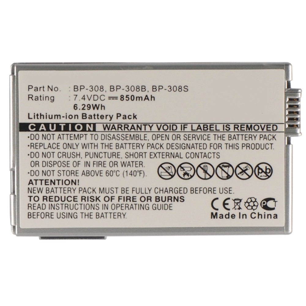 Synergy Digital Camera Battery, Compatible with Canon DC51, DMVX4i, IXY DVM5, Optura 600 Camera Battery (7.4, Li-ion, 850mAh)