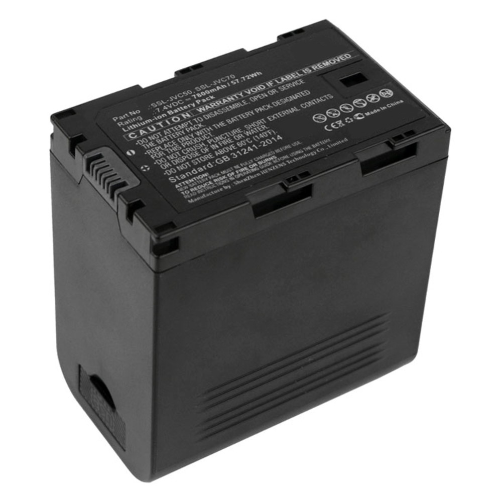 Synergy Digital Camera Battery, Compatible with JVC GY-HM200, GY-HM200E, GY-HM200ESB, GY-HM600, GY-HM600E, GY-HM600EC, GY-HM600U, GY-HM620E, GY-HM650, GY-HM650EC, GY-HM650U, GY-HM660RE, GY-HMQ10, GY-HMQ10E, GY-HMQ10U, GY-LS300CHE, JY-HM360E, LC-2J Camera Battery (7.4, Li-ion, 7800mAh)