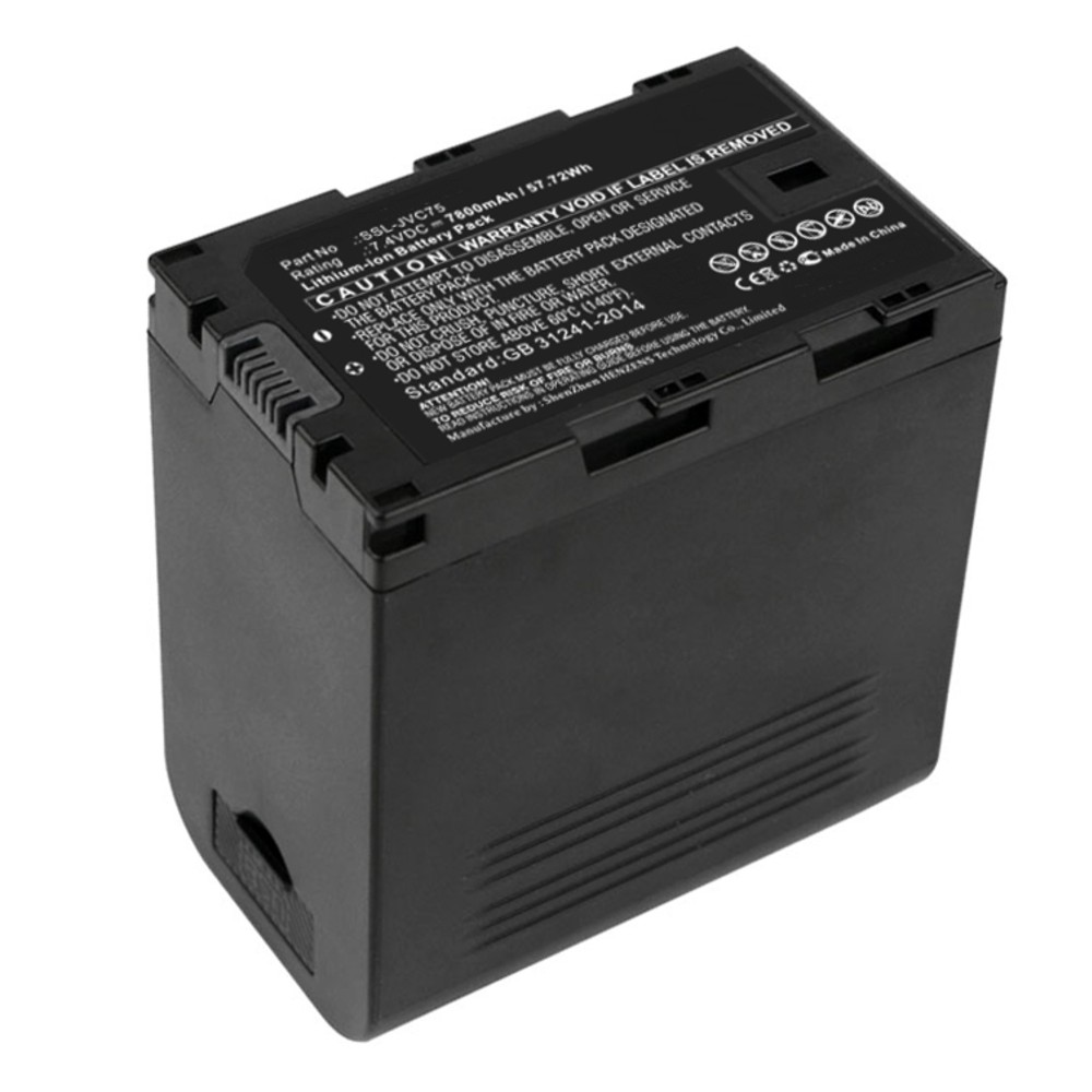Synergy Digital Camera Battery, Compatible with JVC GY-HM200, GY-HM200E, GY-HM200ESB, GY-HM600, GY-HM600E, GY-HM600EC, GY-HM600U, GY-HM620E, GY-HM650, GY-HM650EC, GY-HM650U, GY-HM660RE, GY-HMQ10, GY-HMQ10E, GY-HMQ10U, GY-LS300CHE, JY-HM360E, LC-2J Camera Battery (7.4, Li-ion, 7800mAh)