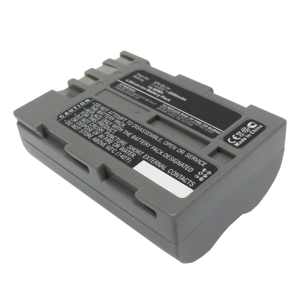 Synergy Digital Camera Battery, Compatible with NIKON D100, D100 SLR, D200, D300, D300S, D50, D70, D700, D70s, D80, D90, D900, DSLR D700 Camera Battery (7.4, Li-ion, 2000mAh)
