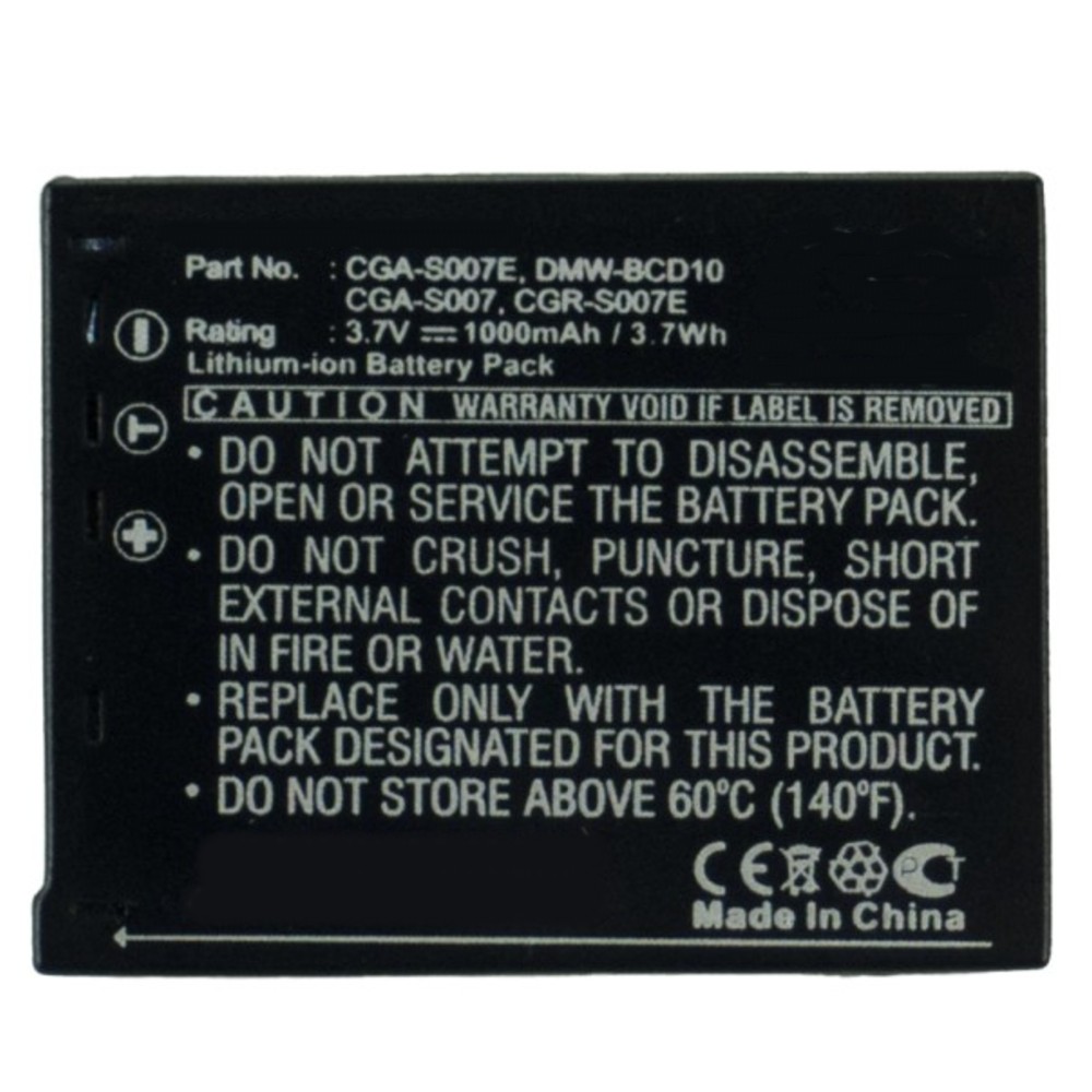 Synergy Digital Camera Battery, Compatible with Panasonic Lumix DMC-TZ1 Camera Battery (3.7, Li-ion, 1000mAh)