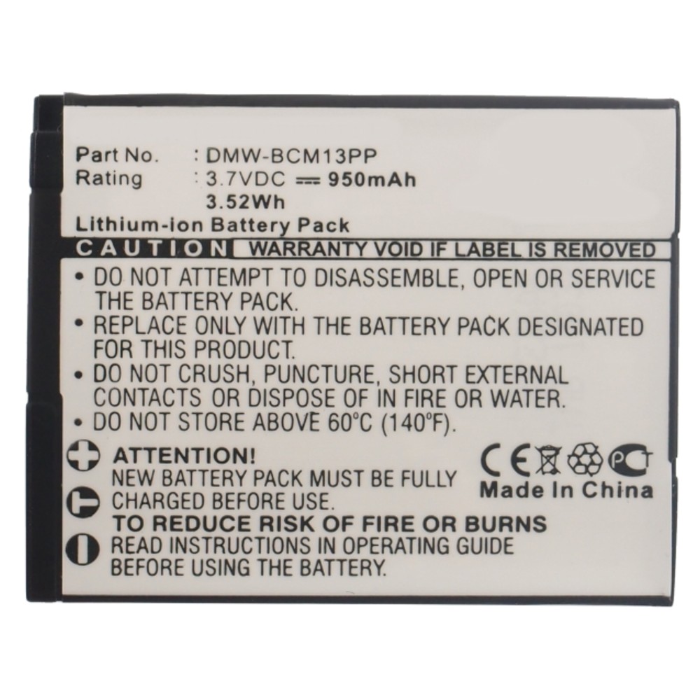 Synergy Digital Camera Battery, Compatible with Panasonic Lumix DMC-FT5 Camera Battery (3.7, Li-ion, 950mAh)