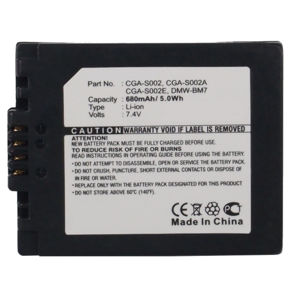Synergy Digital Camera Battery, Compatible with Panasonic DMC-FZ10 Camera Battery (7.4, Li-ion, 680mAh)