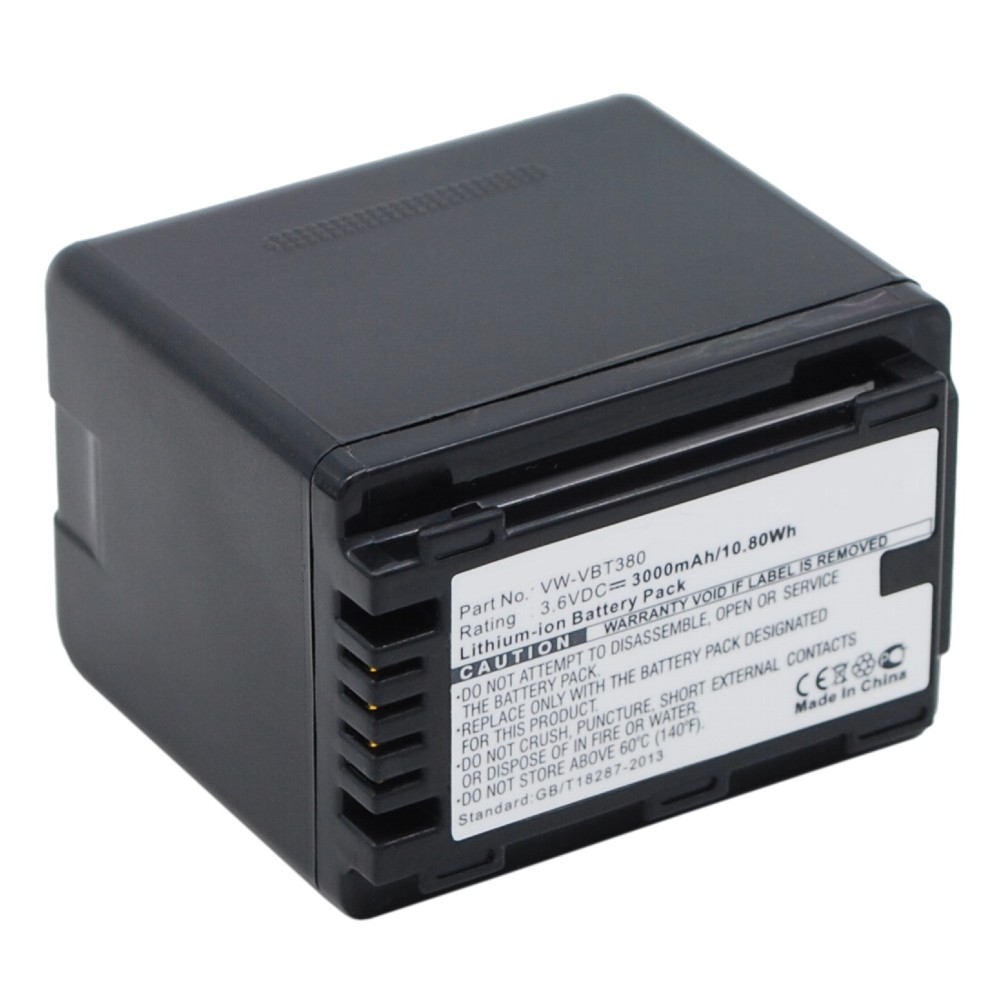 Synergy Digital Camera Battery, Compatible with Panasonic HC-250EB, HC-550EB, HC-727EB, HC-750EB, HC-770EB, HC-989, HC-V110, HC-V110GK, HC-V110MGK, HC-V130, HC-V210, HC-V210GK, HC-V210M, HC-V210MGK, HC-V270, HC-V520, HC-V520GK, HC-V520M, HC-V520MGK, HC-V720, HC-V720GK, HC-V720M, HC-V720MGK, HC-V770, HC-VX870, HC-W570, HC-W580, HC-W850EB, VXF-999 Camera Battery (3.6, Li-ion, 3000mAh)
