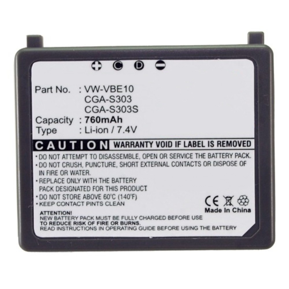 Synergy Digital Camera Battery, Compatible with Panasonic SDR-S100, SDR-S100EG-S, SDR-S100E-S, SDR-S150, SDR-S150EB-S, SDR-S150EG-S, SDR-S150E-S, SDR-S200, SDR-S300 Camera Battery (7.4, Li-ion, 760mAh)