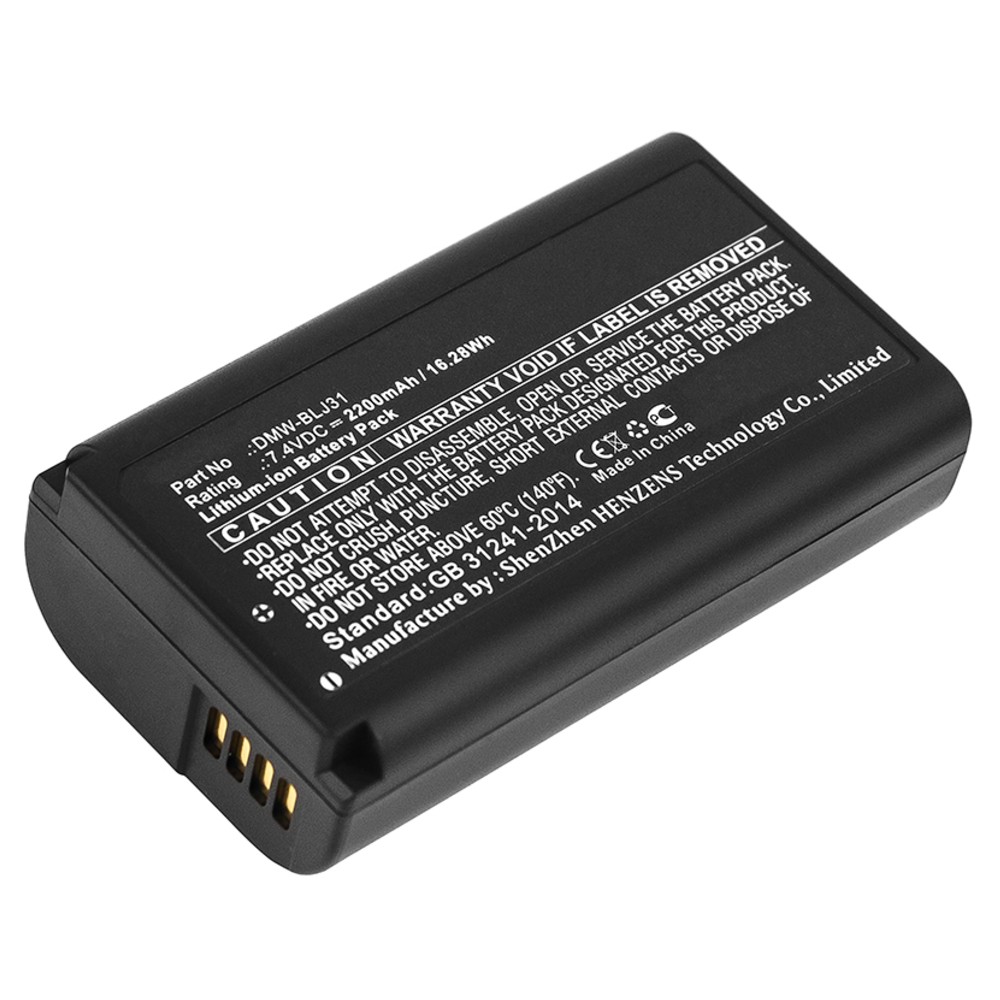 Synergy Digital Camera Battery, Compatible with Panasonic Lumix DC-S1, Lumix DC-S1R, Lumix S1, Lumix S1R Camera Battery (7.4, Li-ion, 2200mAh)