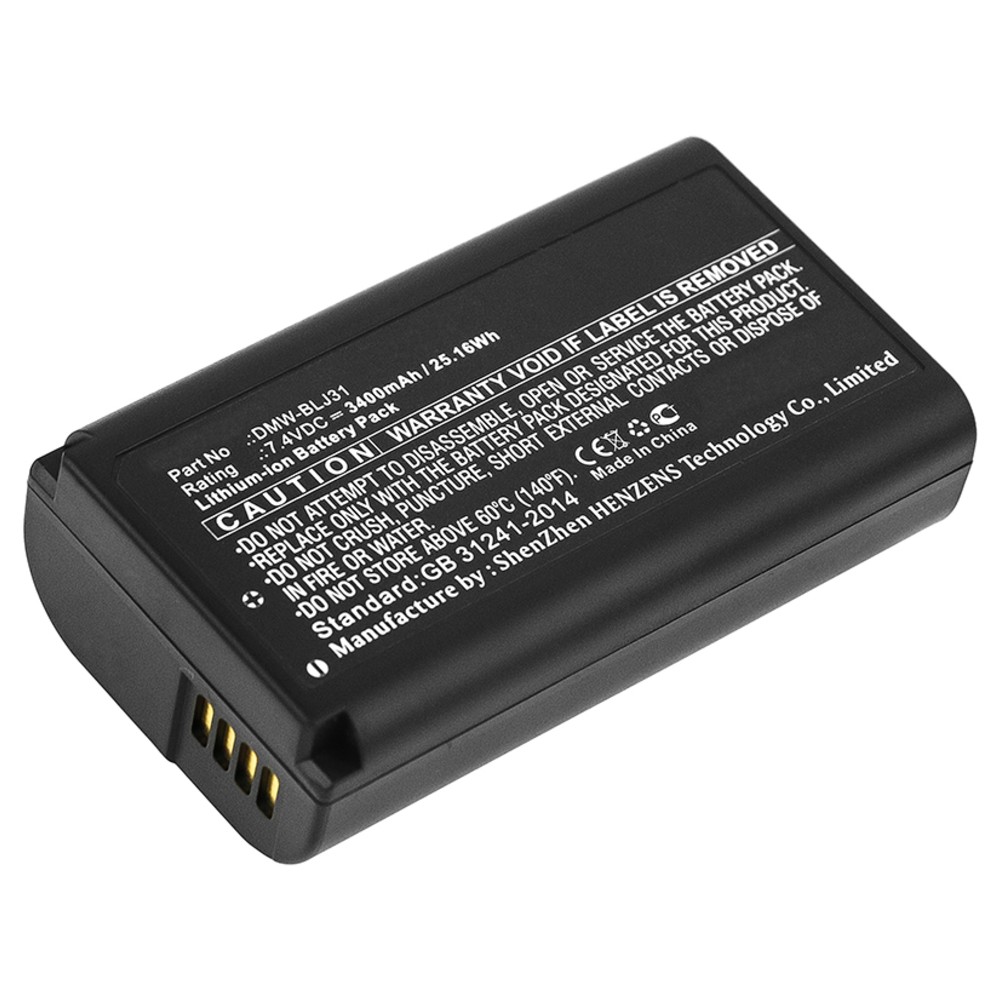 Synergy Digital Camera Battery, Compatible with Panasonic Lumix DC-S1, Lumix DC-S1R, Lumix S1, Lumix S1R Camera Battery (7.4, Li-ion, 3400mAh)