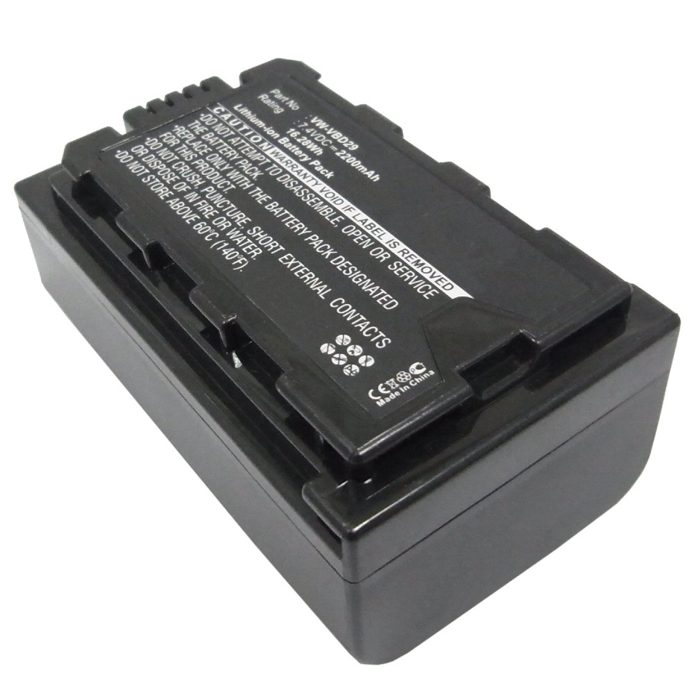 Synergy Digital Camera Battery, Compatible with Panasonic AJ-PX270, AJ-PX298, AJ-PX298MC, HC-MDH2, HC-MDH2GK, HC-MDH2GK-K, HC-MDH2M, HDC-MDH2GK Camera Battery (7.4, Li-ion, 2200mAh)