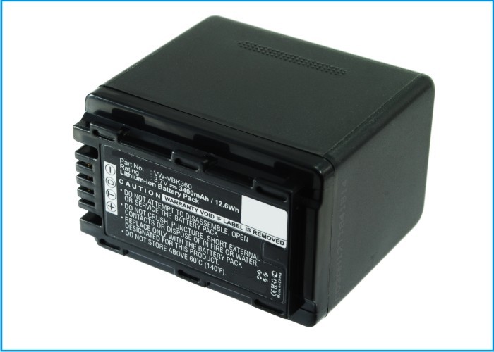 Synergy Digital Camera Battery, Compatible with Panasonic HC-V10, HC-V100, HC-V100M, HC-V500, HC-V500M, HC-V700, HC-V700M, HDC-HS60K, HDC-SD40, HDC-SD60, HDC-SD60K, HDC-SD60S, HDC-TM55K, HDC-TM60, SDR-H85, SDR-H85A, SDR-H85K, SDR-H85S, SDR-S50, SDR-S50A, SDR-S50K, SDR-S50N, SDR-T50, SDR-T50K, SDR-T55 Camera Battery (3.7, Li-ion, 3000mAh)