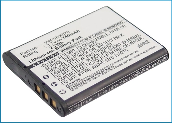Synergy Digital Camera Battery, Compatible with Panasonic HM-TA2, HX-DC1, HX-DC10, HX-DC10EB-K, HX-DC10EF-K, HX-DC10GK, HX-DC15, HX-DC1EB-H, HX-DC1EB-K, HX-DC1EB-R, HX-DC1EB-W, HX-DC1EF-H, HX-DC1EG-H, HX-DC1EG-P, HX-DC1GK, HX-DC2, HX-DC2EG-H, HX-DC2EG-W, HX-DC2GK, HX-DC2H, HX-DC2W, HX-DC3, HX-DC3GK, HX-DC3K, HX-DC3R, HX-DC3W, HX-W2, HX-WA10, HX-WA10EB-A, HX-WA10EB-D, HX-WA10EB-K, HX-WA10EG-A, HX-WA10EG-D, HX-WA10EG-K, HX-WA10GK, HX-WA20 Camera Battery (3.7, Li-ion, 740mAh)