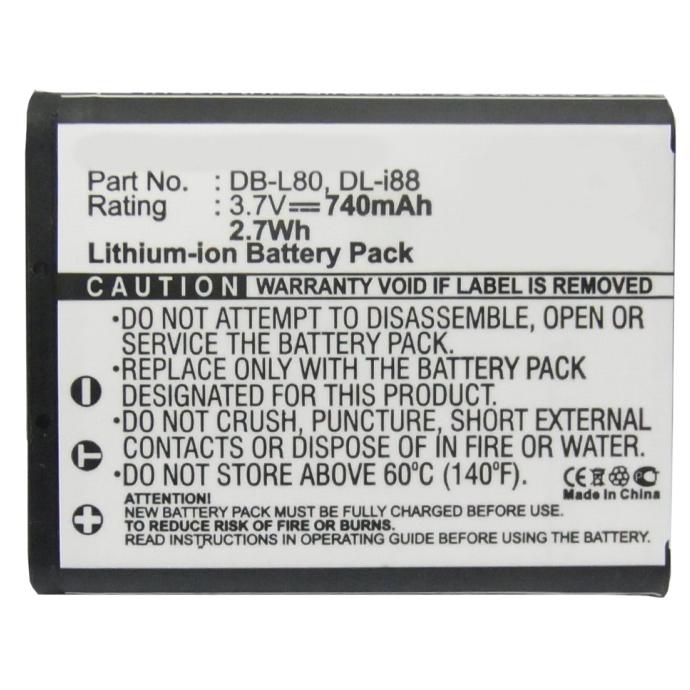 Synergy Digital Camera Battery, Compatible with PENTAX Optio H90, Optio P70, Optio P80, Optio W90, Optio WS80 Camera Battery (3.7, Li-ion, 740mAh)