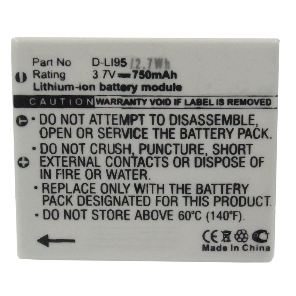 Synergy Digital Camera Battery, Compatible with PENTAX Optio E75, Optio E85, Optio M85 Camera Battery (3.7, Li-ion, 700mAh)